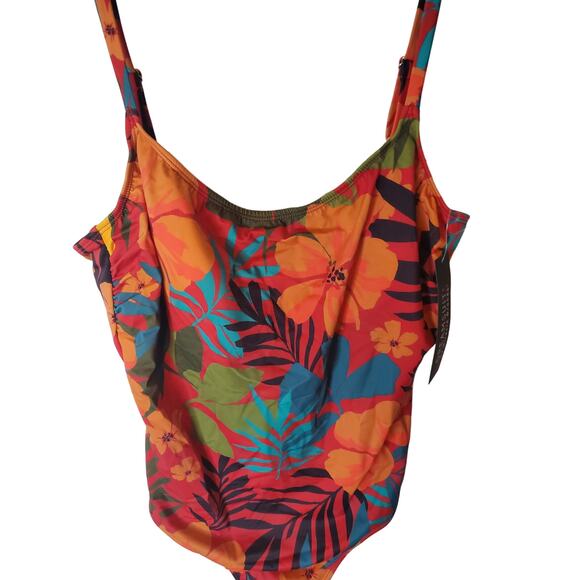 DreamSuit One Piece Tropical Hibiscus Swimsuit, NWT, Size 14 - Picture 2 of 5